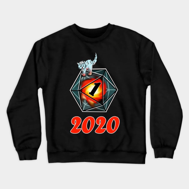 Fireball and a roll of 1 for 2020 on a dnd d20 Crewneck Sweatshirt by cuisinecat